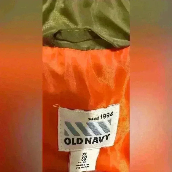 Old Navy NWT Boys size XL Green and Orange Jacket with pockets and a hood - Picture 3 of 6